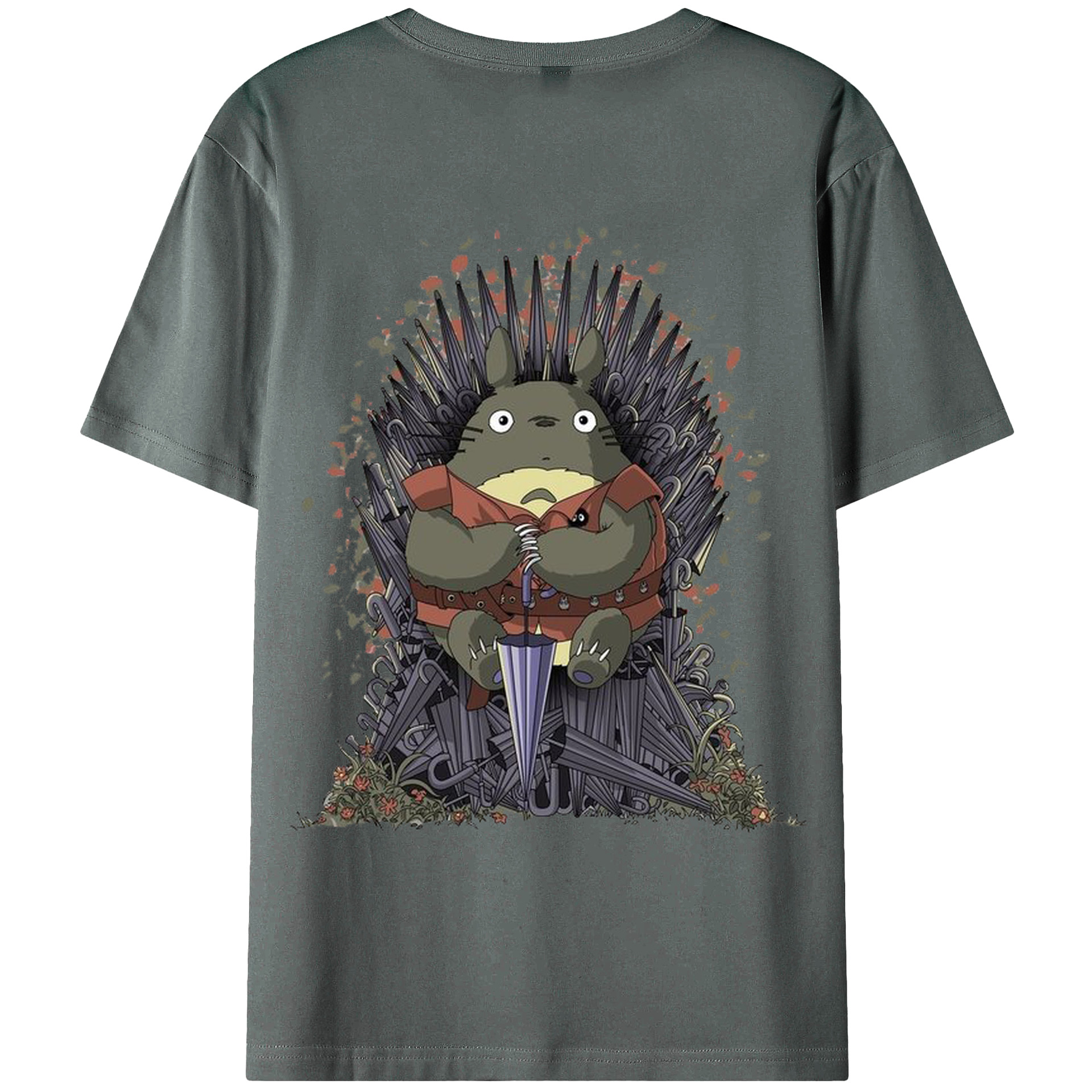 （画像用） となりのトトロ 草壁メイ 草壁サツキ My Neighbor Totoro Satsuki Kusakabe Mei Kusakabe 綿100％ メンズ半袖Tシャツ（バックプリント） 通気性